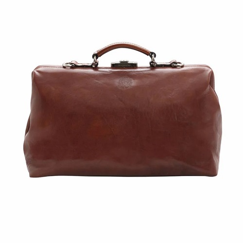 Stylish And Functiona Leather Doctor's Bag  Dark Brown